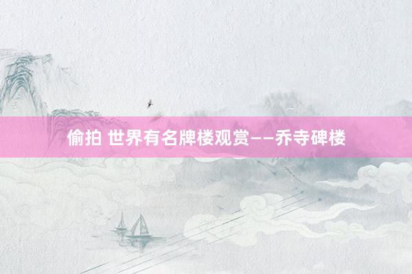 偷拍 世界有名牌楼观赏——乔寺碑楼