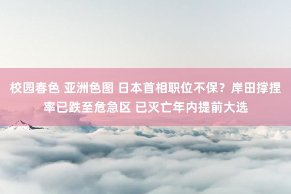 校园春色 亚洲色图 日本首相职位不保？岸田撑捏率已跌至危急区 已灭亡年内提前大选
