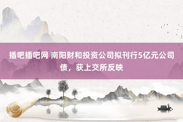 插吧插吧网 南阳财和投资公司拟刊行5亿元公司债，获上交所反映