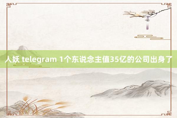 人妖 telegram 1个东说念主值35亿的公司出身了