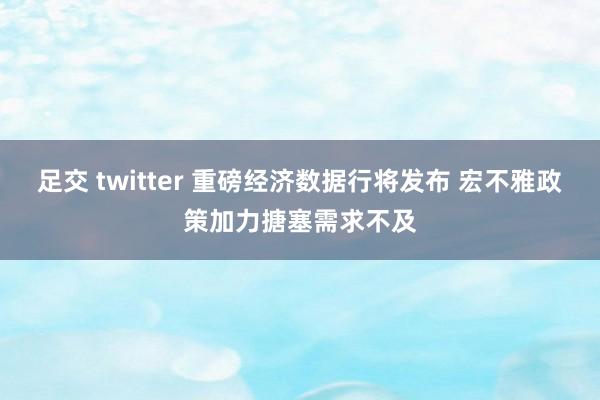 足交 twitter 重磅经济数据行将发布 宏不雅政策加力搪塞需求不及