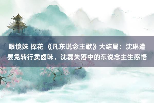 眼镜妹 探花 《凡东说念主歌》大结局：沈琳遭罢免转行卖卤味，沈磊失落中的东说念主生感悟