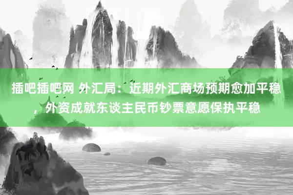 插吧插吧网 外汇局：近期外汇商场预期愈加平稳，外资成就东谈主民币钞票意愿保执平稳