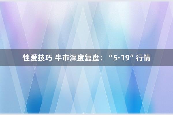 性爱技巧 牛市深度复盘：“5·19”行情