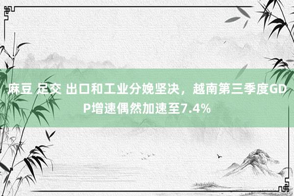 麻豆 足交 出口和工业分娩坚决，越南第三季度GDP增速偶然加速至7.4%
