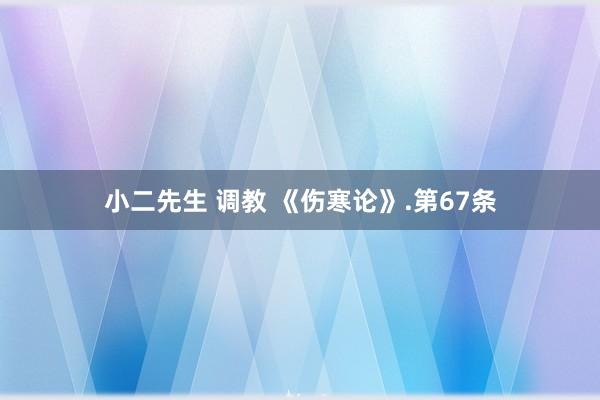 小二先生 调教 《伤寒论》.第67条