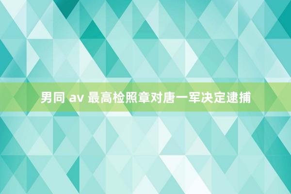 男同 av 最高检照章对唐一军决定逮捕