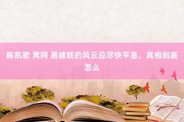 陈凯歌 男同 易建联的风云应尽快平息，真相到底怎么