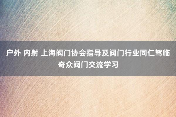 户外 内射 上海阀门协会指导及阀门行业同仁驾临奇众阀门交流学习