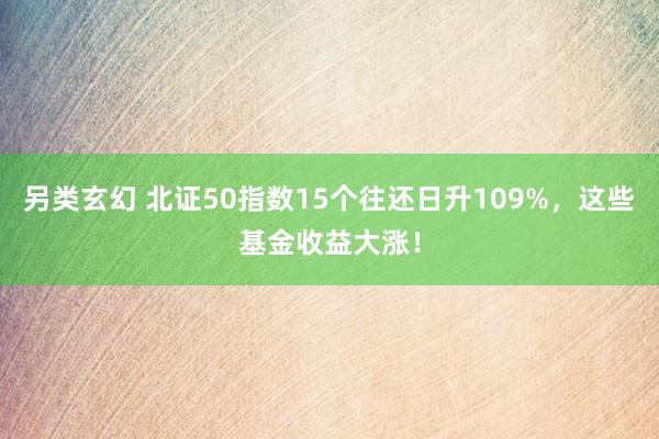 另类玄幻 北证50指数15个往还日升109%，这些基金收益大涨！