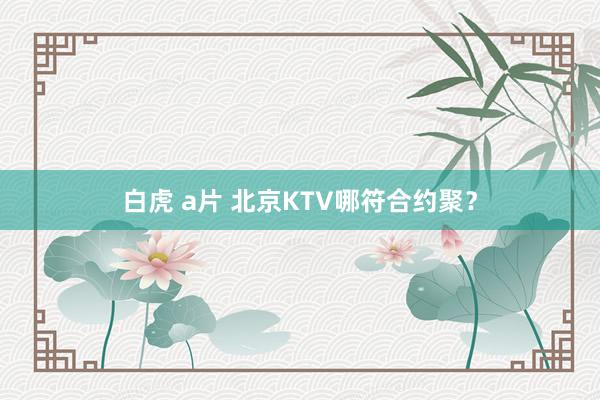 白虎 a片 北京KTV哪符合约聚？