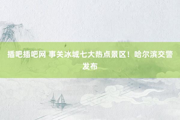 插吧插吧网 事关冰城七大热点景区！哈尔滨交警发布