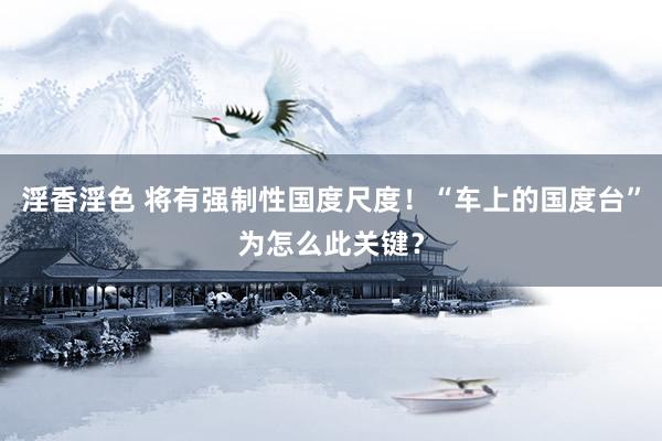 淫香淫色 将有强制性国度尺度！“车上的国度台”为怎么此关键？