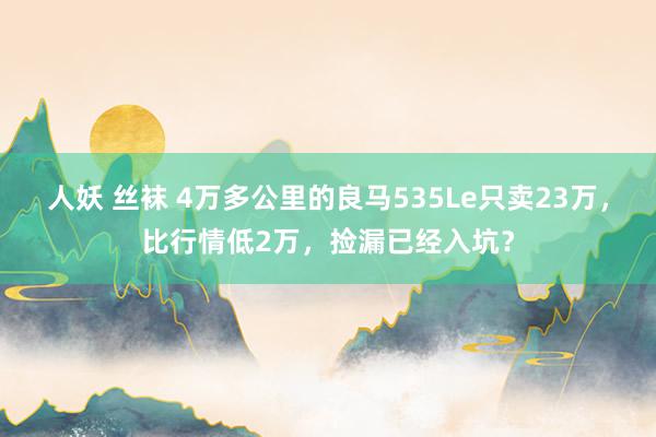 人妖 丝袜 4万多公里的良马535Le只卖23万，比行情低2万，捡漏已经入坑？
