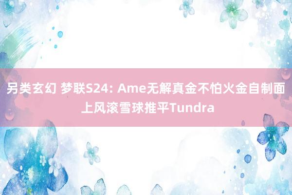 另类玄幻 梦联S24: Ame无解真金不怕火金自制面 上风滚雪球推平Tundra