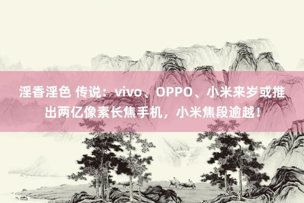 淫香淫色 传说：vivo、OPPO、小米来岁或推出两亿像素长焦手机，小米焦段逾越！