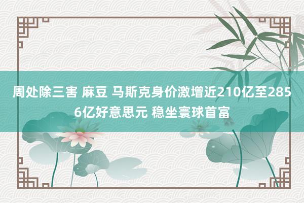 周处除三害 麻豆 马斯克身价激增近210亿至2856亿好意思元 稳坐寰球首富