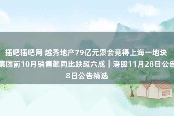 插吧插吧网 越秀地产79亿元聚会竞得上海一地块 三巽集团前10月销售额同比跌超六成｜港股11月28日公告精选