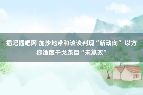 插吧插吧网 加沙地带和谈谈判现“新动向” 以方称适度干戈条目“未篡改”