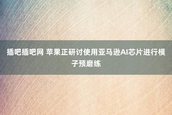 插吧插吧网 苹果正研讨使用亚马逊AI芯片进行模子预磨练