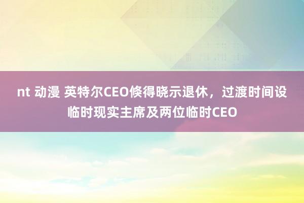 nt 动漫 英特尔CEO倏得晓示退休，过渡时间设临时现实主席及两位临时CEO