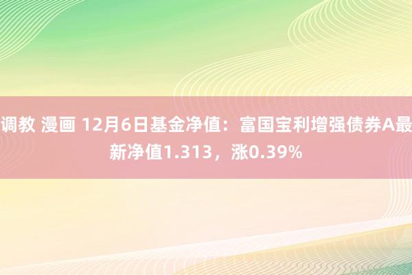 调教 漫画 12月6日基金净值：富国宝利增强债券A最新净值1.313，涨0.39%