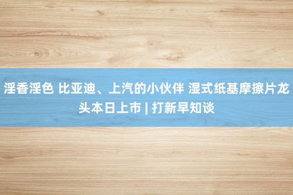 淫香淫色 比亚迪、上汽的小伙伴 湿式纸基摩擦片龙头本日上市 | 打新早知谈