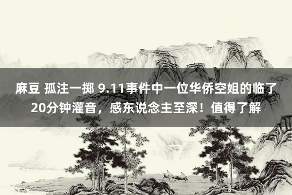麻豆 孤注一掷 9.11事件中一位华侨空姐的临了20分钟灌音，感东说念主至深！值得了解