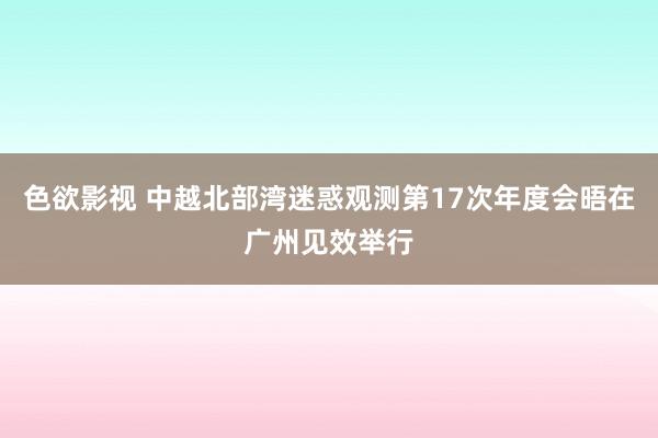 色欲影视 中越北部湾迷惑观测第17次年度会晤在广州见效举行