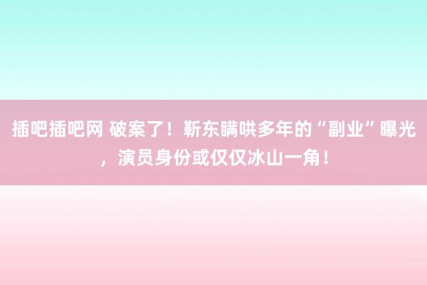 插吧插吧网 破案了！靳东瞒哄多年的“副业”曝光，演员身份或仅仅冰山一角！