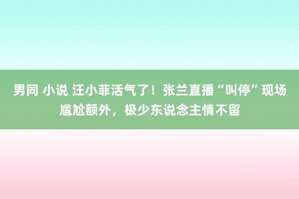 男同 小说 汪小菲活气了！张兰直播“叫停”现场尴尬额外，极少东说念主情不留