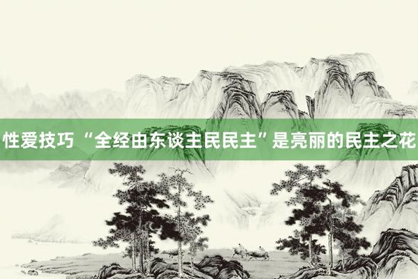 性爱技巧 “全经由东谈主民民主”是亮丽的民主之花