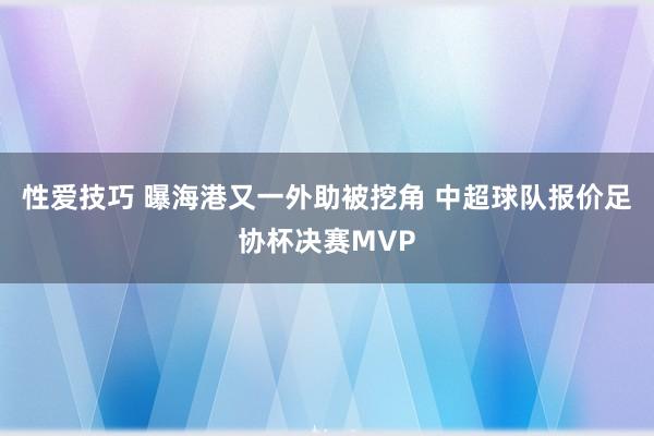 性爱技巧 曝海港又一外助被挖角 中超球队报价足协杯决赛MVP
