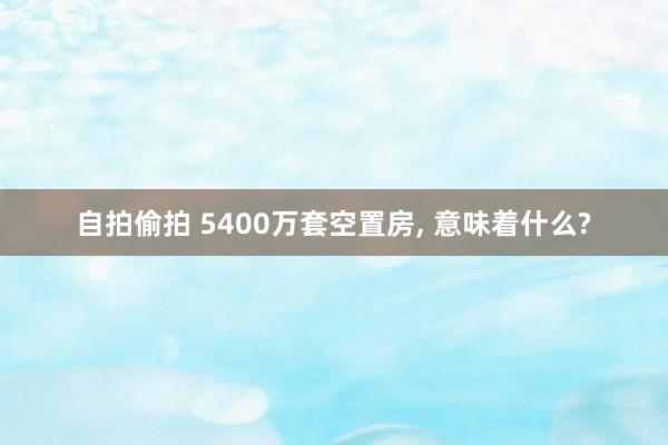 自拍偷拍 5400万套空置房， 意味着什么?
