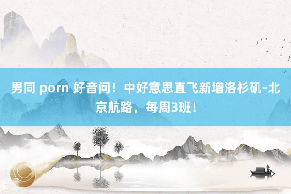 男同 porn 好音问！中好意思直飞新增洛杉矶-北京航路，每周3班！
