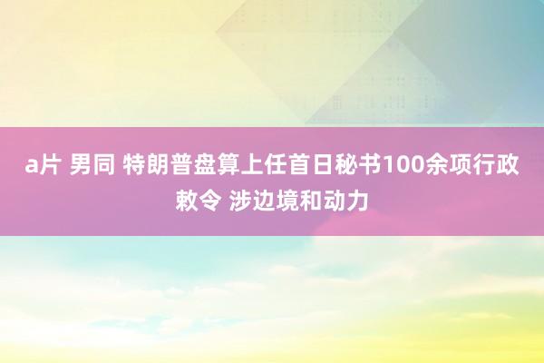 a片 男同 特朗普盘算上任首日秘书100余项行政敕令 涉边境和动力