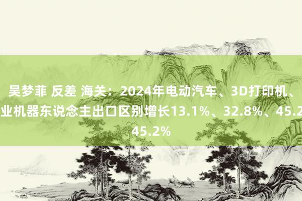 吴梦菲 反差 海关：2024年电动汽车、3D打印机、工业机器东说念主出口区别增长13.1%、32.8%、45.2%