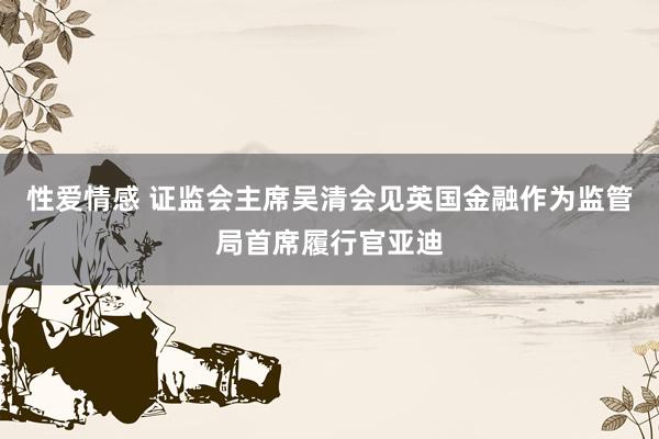 性爱情感 证监会主席吴清会见英国金融作为监管局首席履行官亚迪