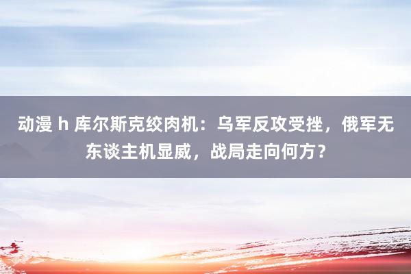 动漫 h 库尔斯克绞肉机：乌军反攻受挫，俄军无东谈主机显威，战局走向何方？