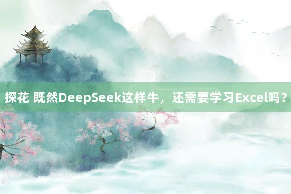 探花 既然DeepSeek这样牛，还需要学习Excel吗？
