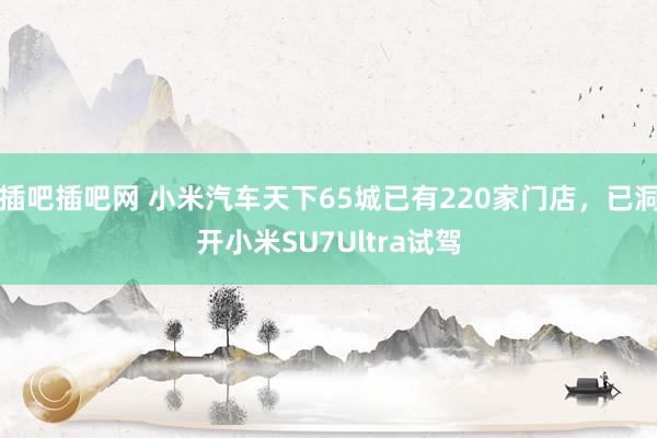 插吧插吧网 小米汽车天下65城已有220家门店，已洞开小米SU7Ultra试驾
