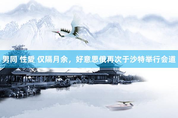 男同 性愛 仅隔月余，好意思俄再次于沙特举行会道