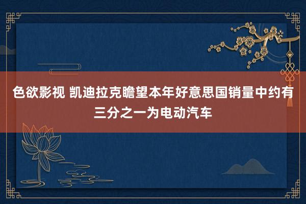 色欲影视 凯迪拉克瞻望本年好意思国销量中约有三分之一为电动汽车