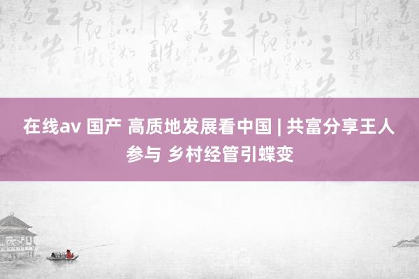 在线av 国产 高质地发展看中国 | 共富分享王人参与 乡村经管引蝶变