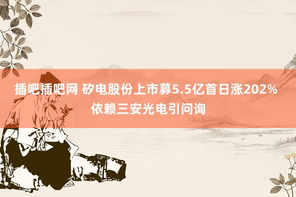 插吧插吧网 矽电股份上市募5.5亿首日涨202% 依赖三安光电引问询