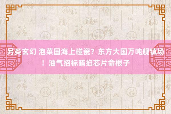 另类玄幻 泡菜国海上碰瓷？东方大国万吨舰镇场！油气招标暗掐芯片命根子