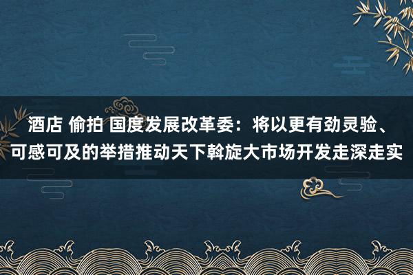 酒店 偷拍 国度发展改革委：将以更有劲灵验、可感可及的举措推动天下斡旋大市场开发走深走实