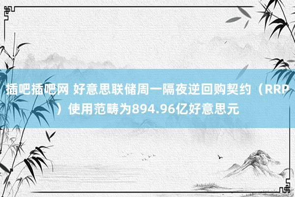 插吧插吧网 好意思联储周一隔夜逆回购契约（RRP）使用范畴为894.96亿好意思元