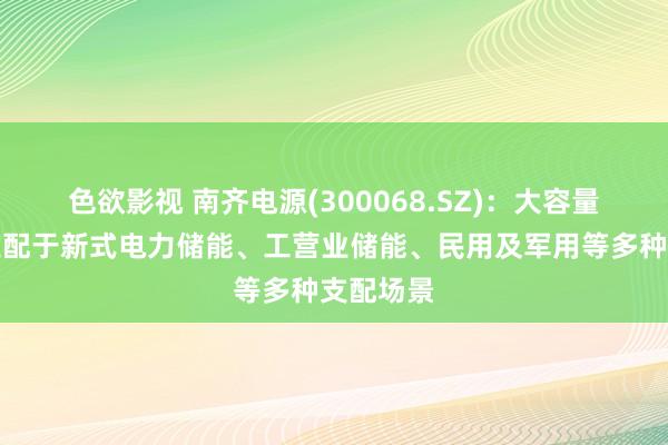 色欲影视 南齐电源(300068.SZ)：大容量锂电可支配于新式电力储能、工营业储能、民用及军用等多种支配场景