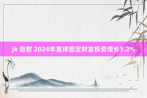 jk 自慰 2024年寰球固定财富投资增长3.2%